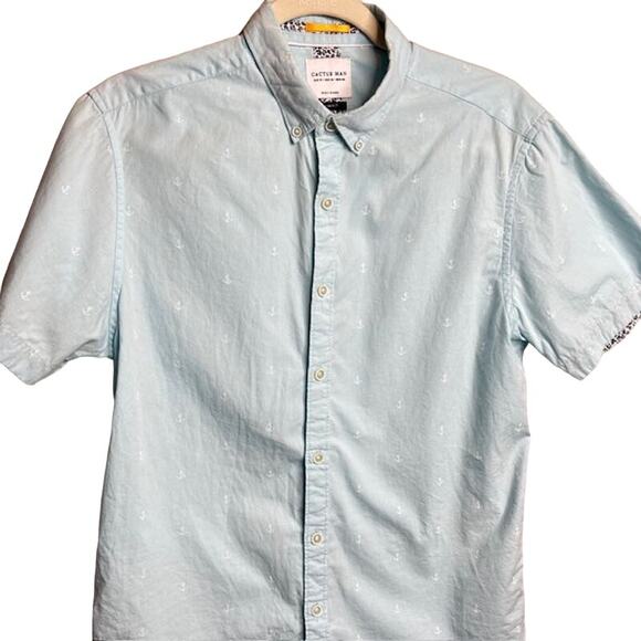 Cactus Man Mens Anchor Print Short Sleeve Shirt Size Medium - Picture 4 of 10